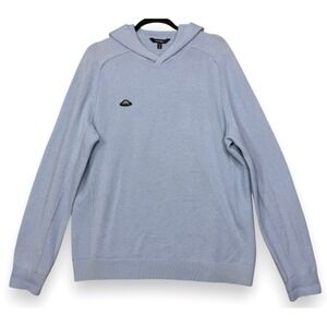 Radmor Hoodie Mens XL Blue Merino Cashmere Knit Golf Sweater Pullover Logo